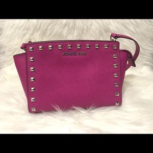 MK Michael Kors hot pink bag. mini size Selma mini